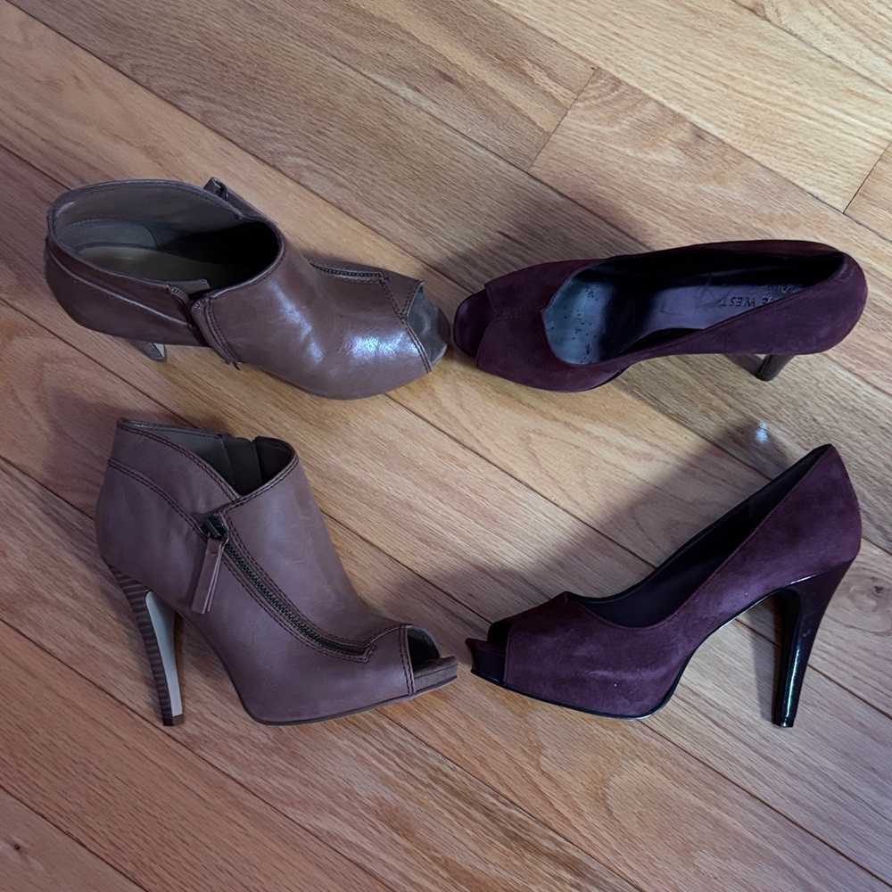 Nine West Set of two Brown and Purple Heels